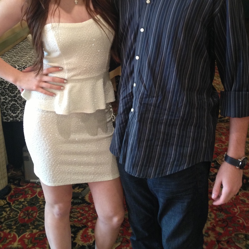 White peplum dress